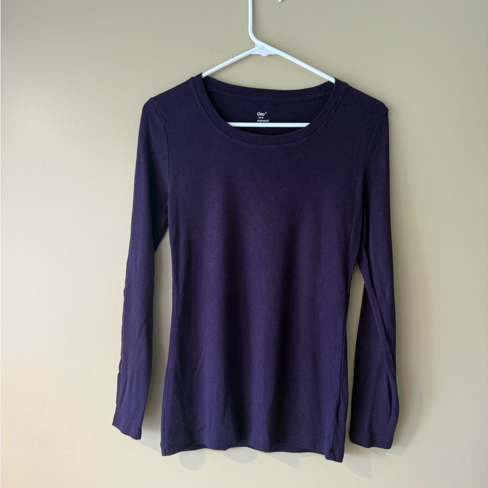 GAP Fitted Purple Long Sleeve T-Shirt